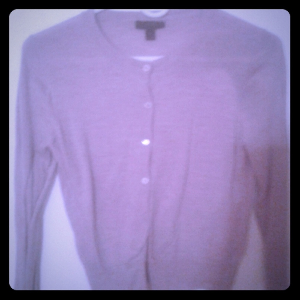 J Crew. Lavender, button down cardigan.  Medium